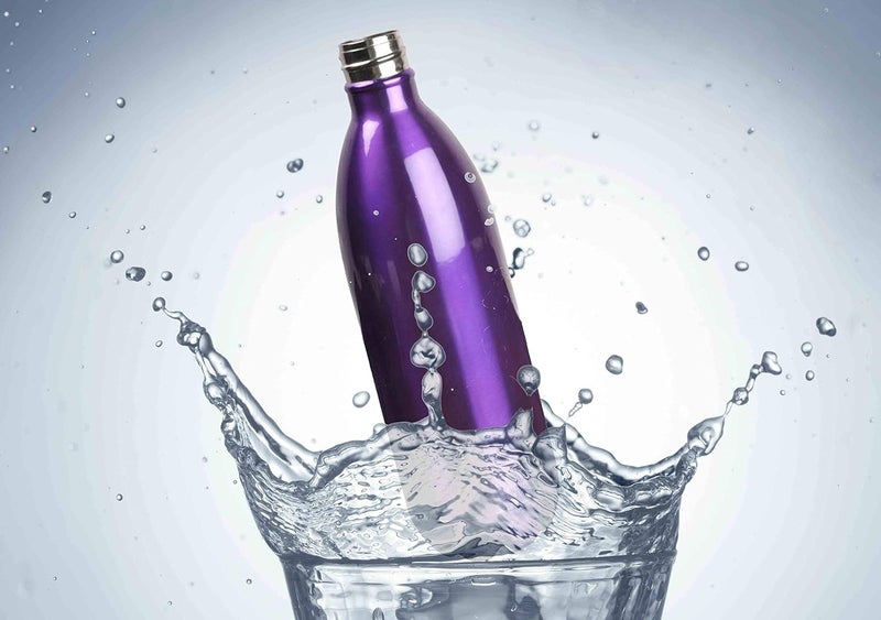 Atlasware Stainless Steel Hot & Cold Vacuum Bottle - Purple, 350ml - Image 4