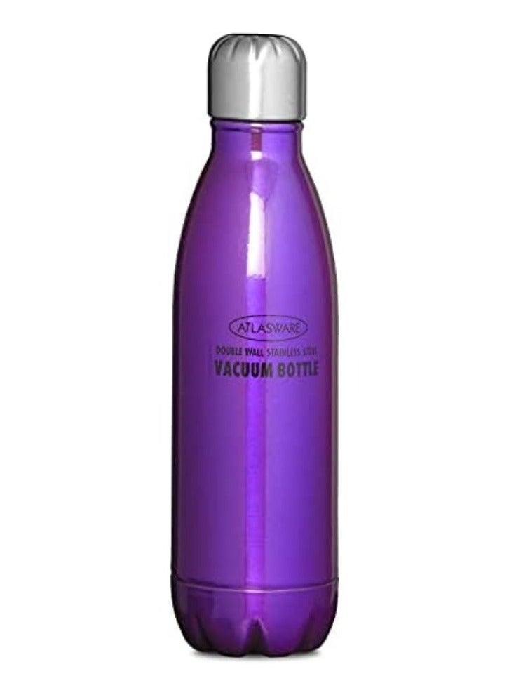 Atlasware Stainless Steel Hot & Cold Vacuum Bottle - Purple, 350ml - Image 1