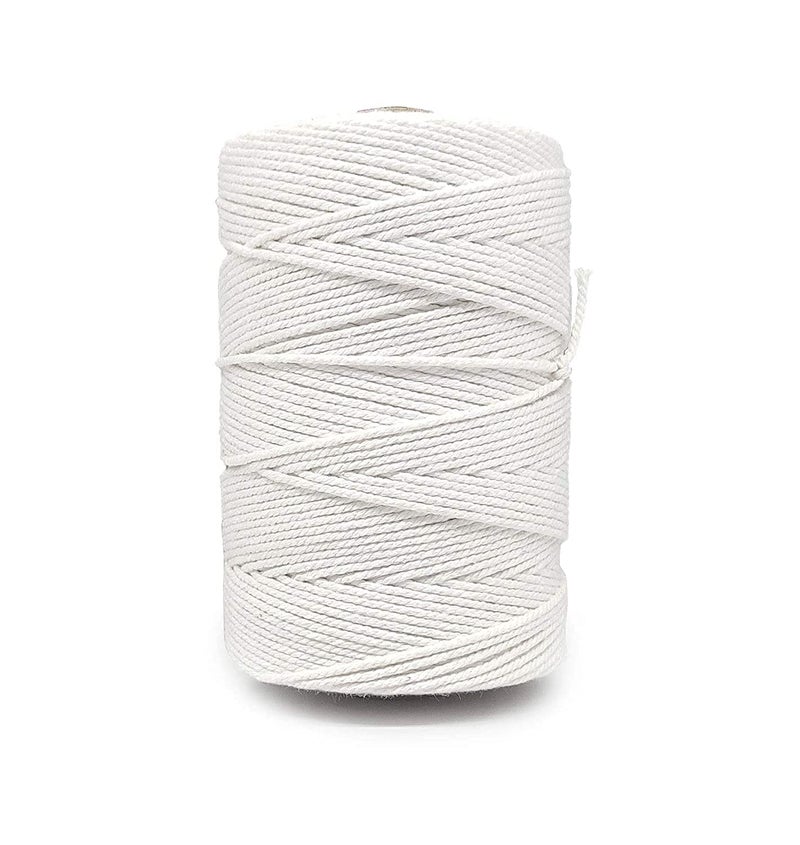 ProKart Twisted Piping Macrame Cotton Cord/Dori Thread & Candle Making (35 Meters, 1.5 mm) for Macrame DIY and Other Projects (Bleach White) - Image 1