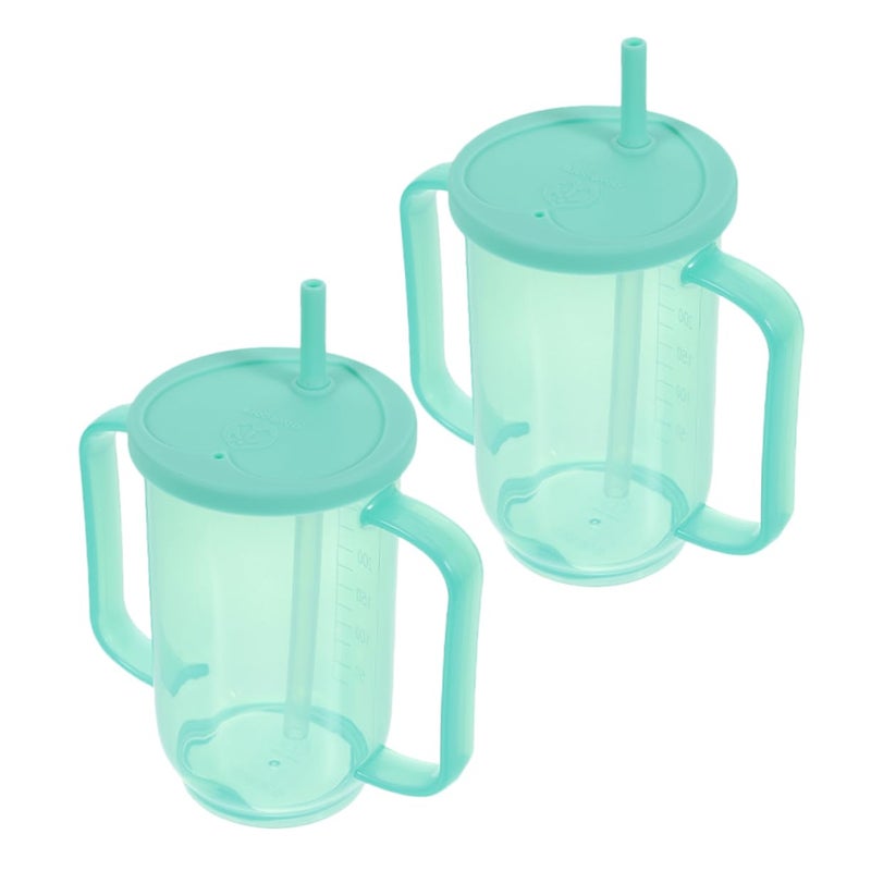 2pcs Adaptive Spill Proof Sippy Cup with Handles for Bedridden Elderly Patients Leak Resistant Lightweight Feeding Cup - Image 2
