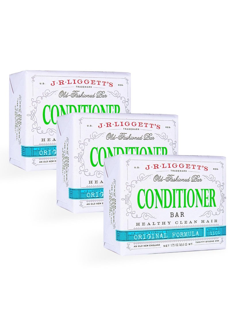 J·R·LIGGETT'S Hair Conditioner Bar | Plant Based Ingredients | Zero Waste Biodegradable, Sulfate & Cruelty Free | Leaves Hair Healthy, Clean, Soft and Conditioned | Eco Friendly 3 Pack 3.5oz - Image 1
