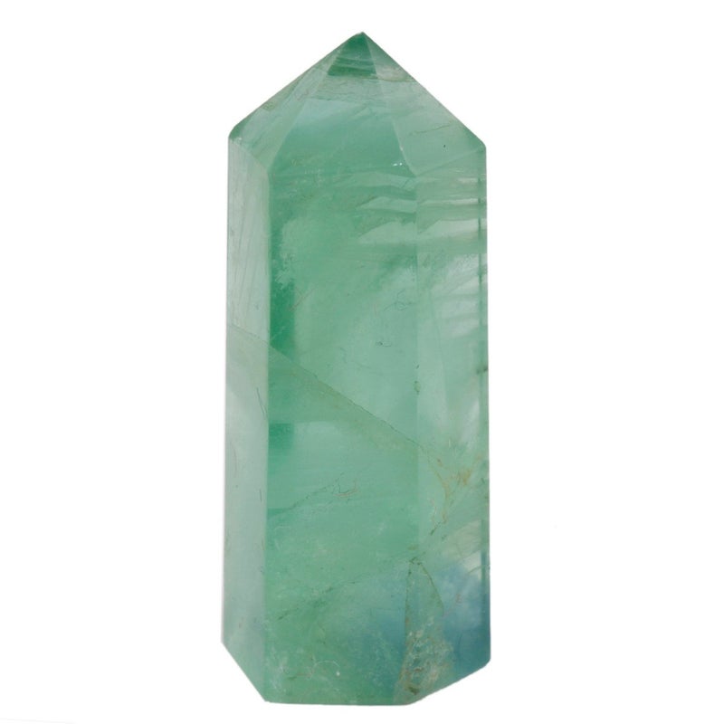 SUNYIK Natural Green Fluorite Figurine Sphere Gemstone Self Standing 6 Facet Single Point Healing Chakra152