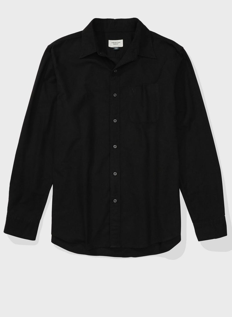 American Eagle Pocket Detail Button Down Shirt - Image 3