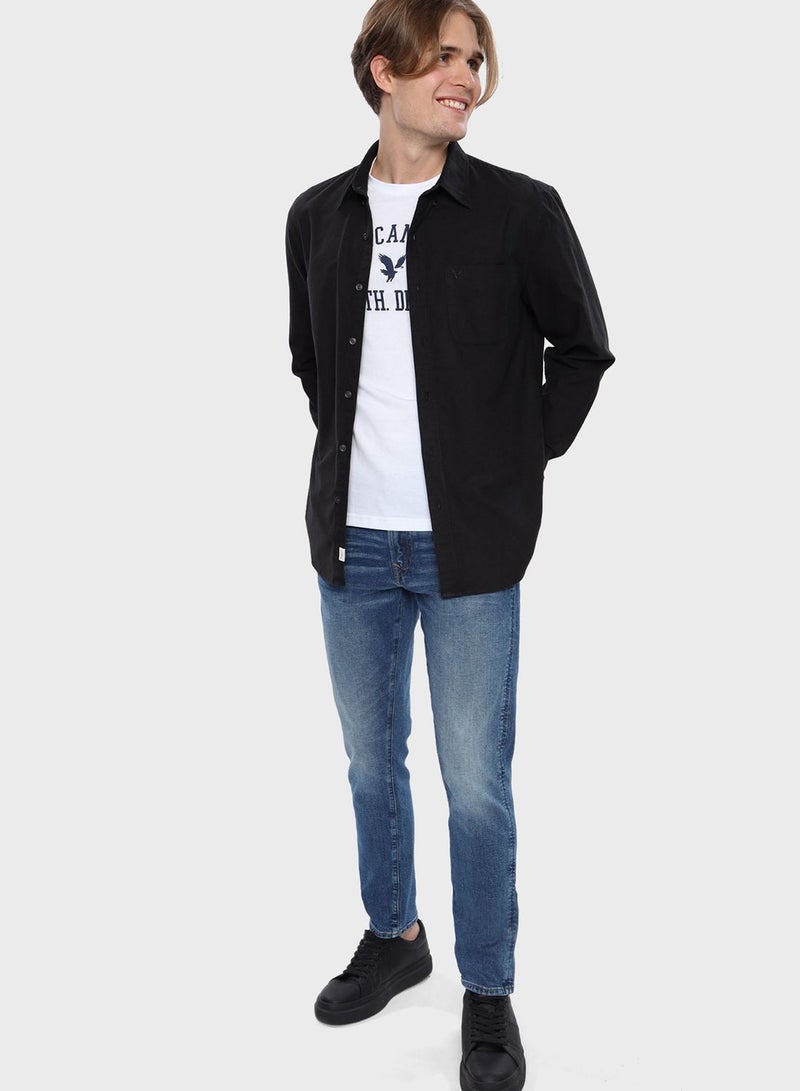 American Eagle Pocket Detail Button Down Shirt - Image 1