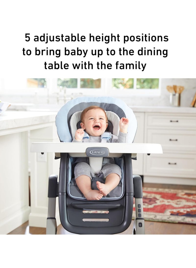 جراكو كرسي الطعام DuoDiner DLX 6 في 1 من كاجين - كرسي طعام للأطفال قابل للتحويل إلى مقعد داعم ومقعد للأطفال، مع دعم لجسم الرضيع، وحزام أمان بخمس نقاط، وإمكانية تعديل وضعية الاستلقاء وصينية طعام. - Image 4