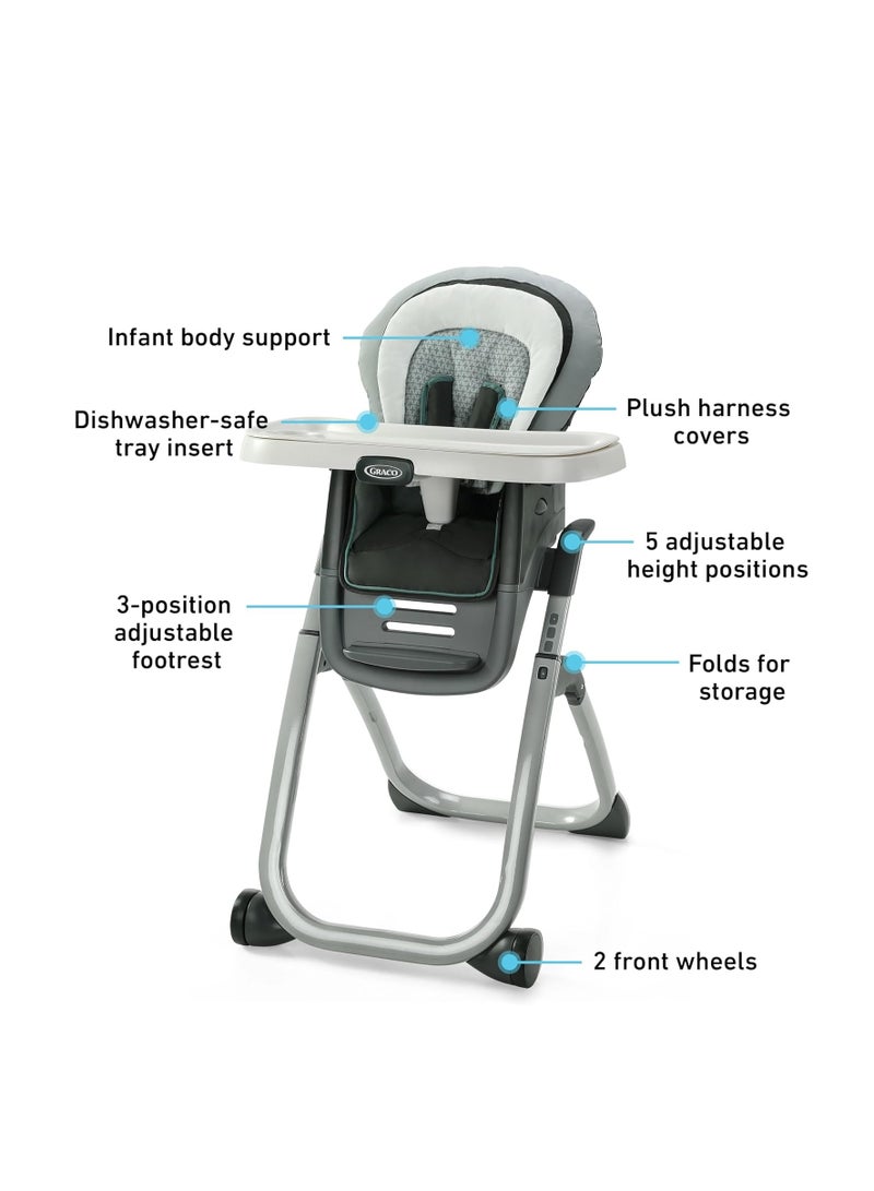 جراكو كرسي الطعام DuoDiner DLX 6 في 1 من كاجين - كرسي طعام للأطفال قابل للتحويل إلى مقعد داعم ومقعد للأطفال، مع دعم لجسم الرضيع، وحزام أمان بخمس نقاط، وإمكانية تعديل وضعية الاستلقاء وصينية طعام. - Image 5
