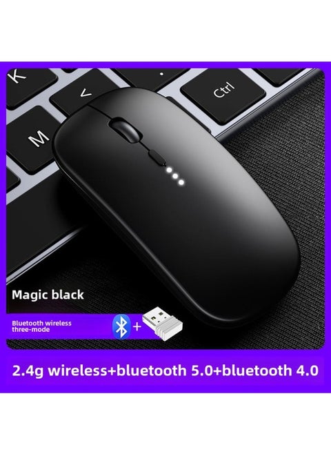 Wireless Mouse Charging Silent Bluetooth Dual-mode Home Office Laptop Desktop External Unlimited Mouse-Specifications:MaGic Black-bluetooth Wireless Dual Mode [2.4G Wireless + Bluetooth 5.0 + Bluetooth 4.0]