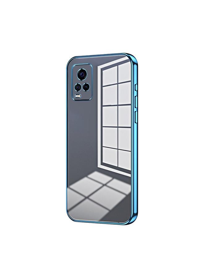 جراب شفاف بفتحة رفيعة لهاتف vivo S7 / V20 Pro (أزرق)