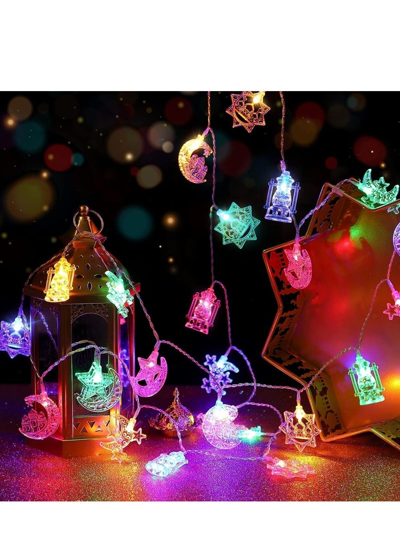 UKR Ramadan LED String Lights 3M 20 LEDs Colorful Eid Decoration Lights, Moon, Star, Lantern & Mosque Shaped Fairy Lights for Ramadan, Eid, Islamic Festive Home & Party Décor, Battery Operated - Image 4