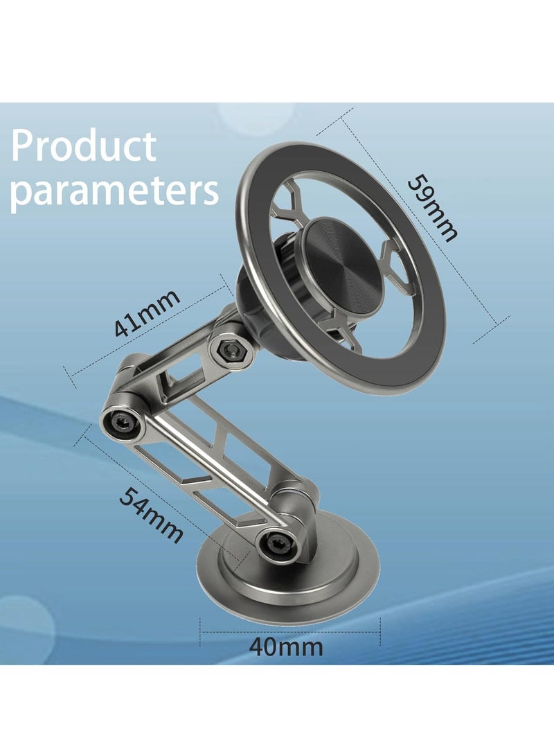 ESSAGER Car Mount Magnetic Magsafe Foldable, Extendable, and Rotatable Phone Holder, Compatible with iPhone 12, 13, 14, and 15 Series for Direct Attachment. - Image 2