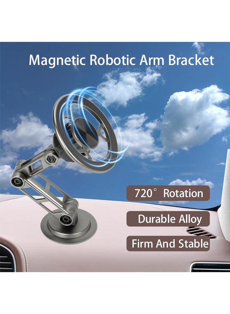 ESSAGER Car Mount Magnetic Magsafe Foldable, Extendable, and Rotatable Phone Holder, Compatible with iPhone 12, 13, 14, and 15 Series for Direct Attachment. - Image 5