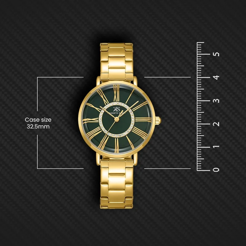 Kenneth Scott green Women's Stainless Steel Analog Watch K23536-GBGG - 32.5 mm for Women | Best Price UAE