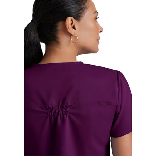 BARCO Grey’s Anatomy Classic Aubrey Scrub Top for Women – Wine, 2-Pocket V-Neck Scrub Shirt with Natural Stretch, Soil Release Fabric, and Super-Soft Finish – Small, Regular Fit - Image 5