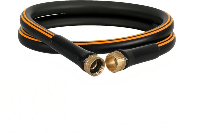 Atlantic Heavy Duty Garden Hose 5 ft x 5/8 Inch Black Color, Short Connection Leader Hose with Male-Female Connectors (5 Feet) - Image 1