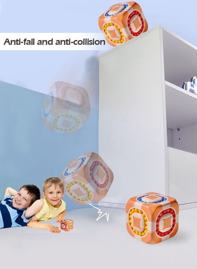 GROIC Magic Cube 3x3 Rotating 2 in 1 Bean Children's Educational Puzzle Decompression Shaped Fingertips Creative Toys, Toys  - Image 4