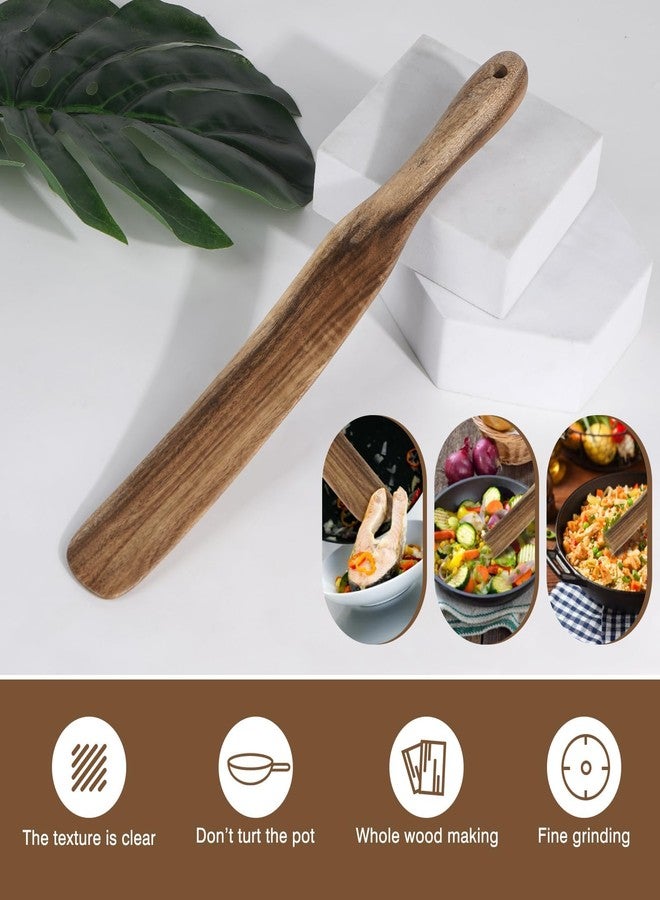 MYRAINBOW 2 Pack Spurtle for Sourdough Starter, Spreading, Cooking, Mixing, Reaching Bottom of Jar, Kitchen Utensils, Spurtles Kitchen Tools Wooden Kitchen Utensils for NonStick Cookware - Image 3