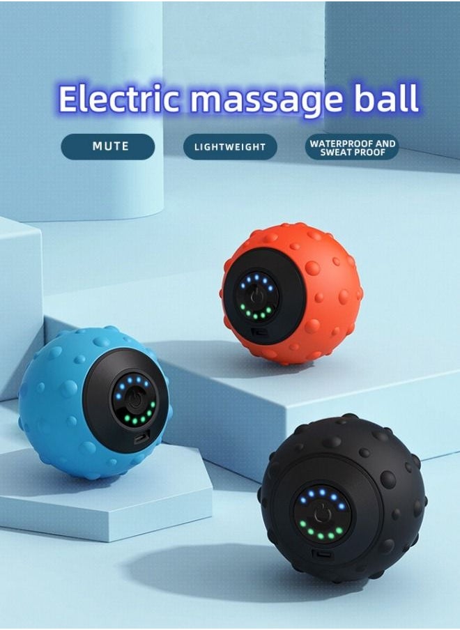 Ru syanl Electric Vibration Silicone Massage Ball for Fitness 5 Gears Speed Muscle Relaxation Massage Tool Blue  - Image 2