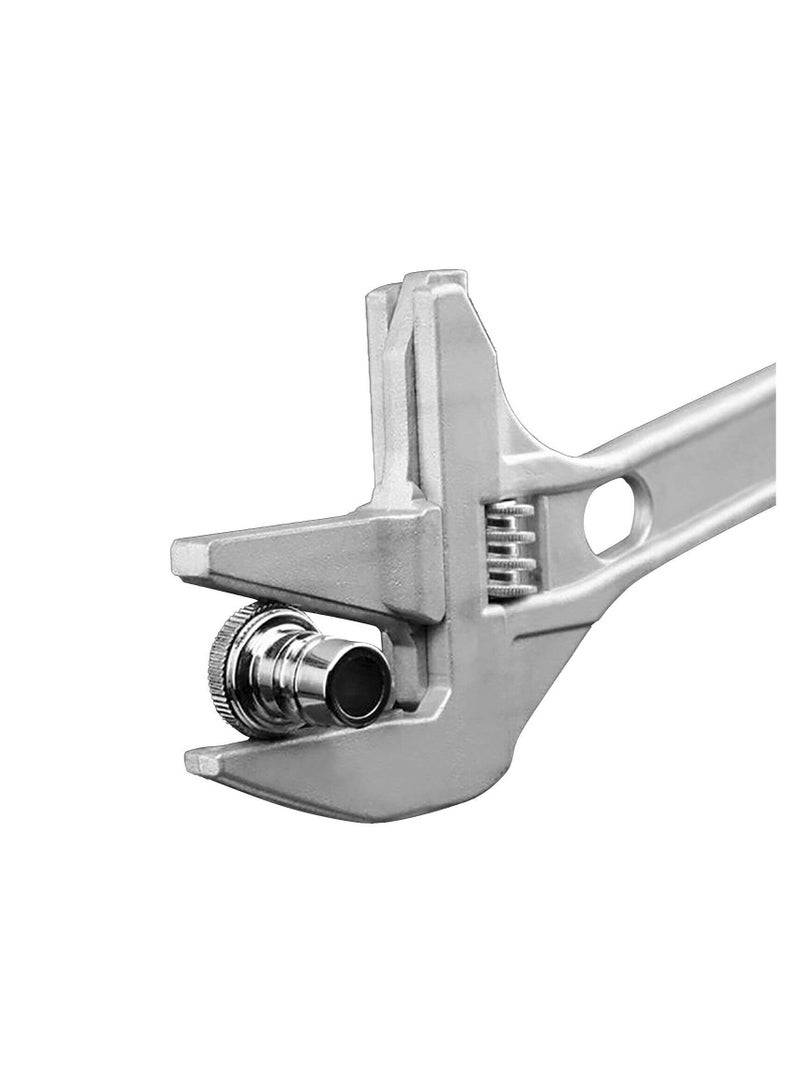 SYOSI Adjustable Wrench – 6 to 68mm Wide Opening Jaws Adjustable Spanner with Short Handle – Aluminum Alloy Light Weight Plumbers Spanner Nut Key Hand Tool for Bathroom, Washbasin etc - Image 3