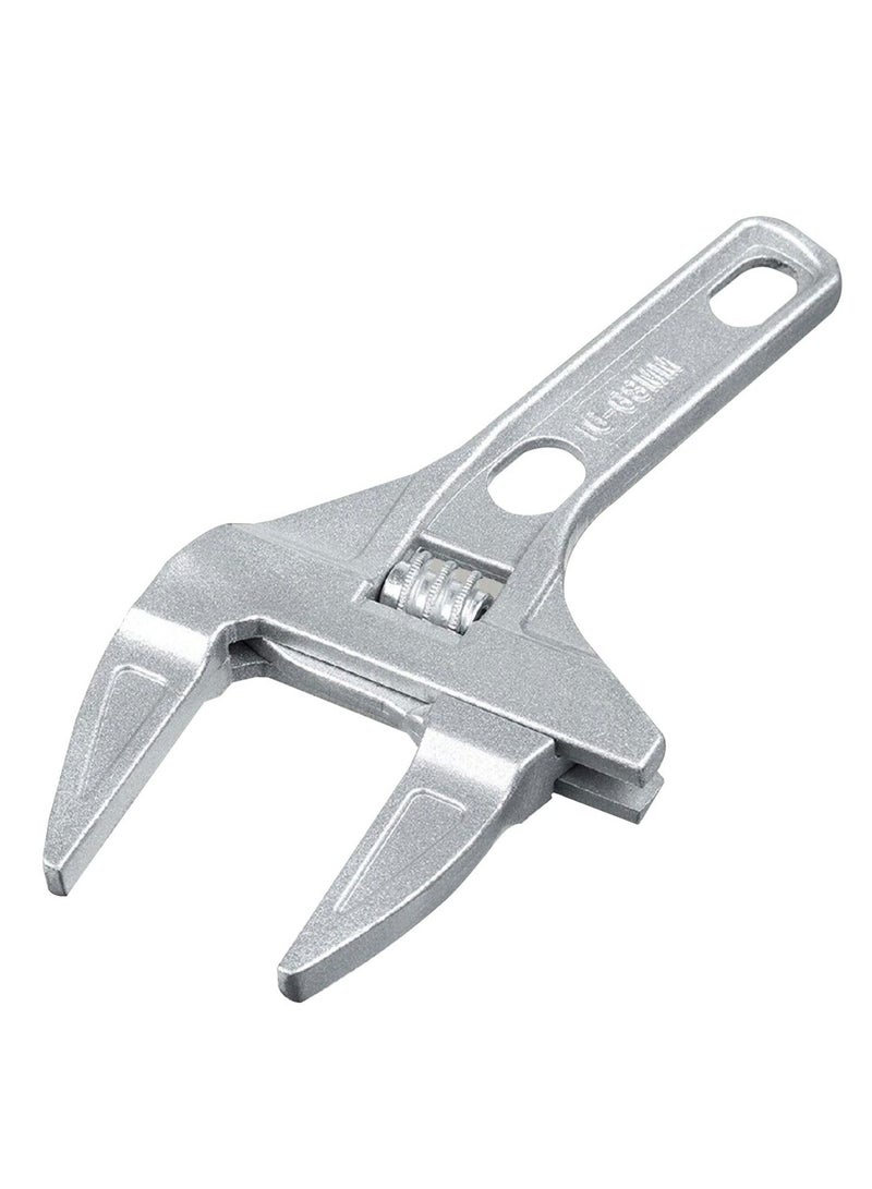 SYOSI Adjustable Wrench – 6 to 68mm Wide Opening Jaws Adjustable Spanner with Short Handle – Aluminum Alloy Light Weight Plumbers Spanner Nut Key Hand Tool for Bathroom, Washbasin etc - Image 2