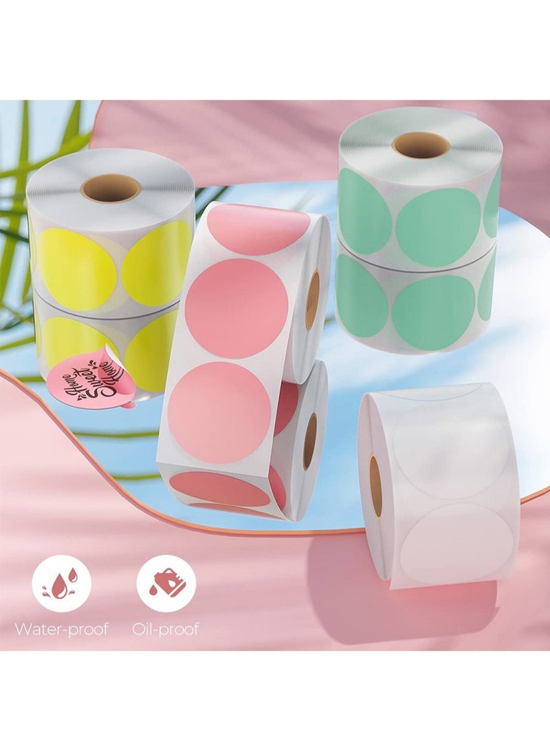 Colorful Round Thermal Label, Waterproof Multi-Purpose Self-Adhesive Name Tags Coding for DIY 50.8mm*50.8mm 500Pcs (Green) - Image 4