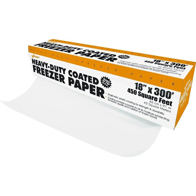 Weston Heavy Duty Freezer Paper in Dispenser Box, 18-Inch-by-300-Feet (83-4001-W) with Cutter,White - Image 1