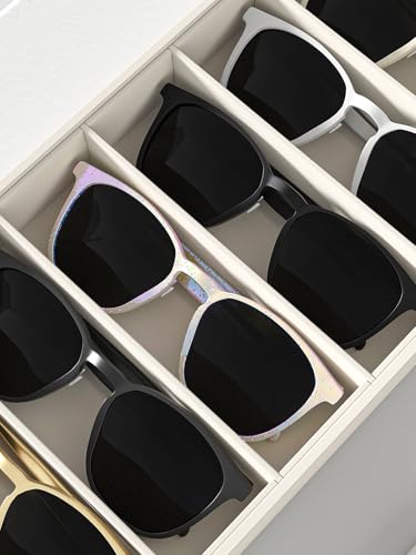 Ausalivan Sunglass Organizer Tray,Eyeglass Storage for Multiple Glasses,Jewelry and Sunglasses Drawer Organizer (Beige 1) - Image 4