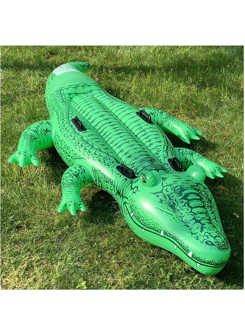 Hihonor Cute Pool Float Inflatable Pool Toys Swimming Inflatable Mount Crocodile Children Swimming Air Cushion Floating Bed Reclining Crocodile Water Floating Row for Chilling in The Pool - Image 1