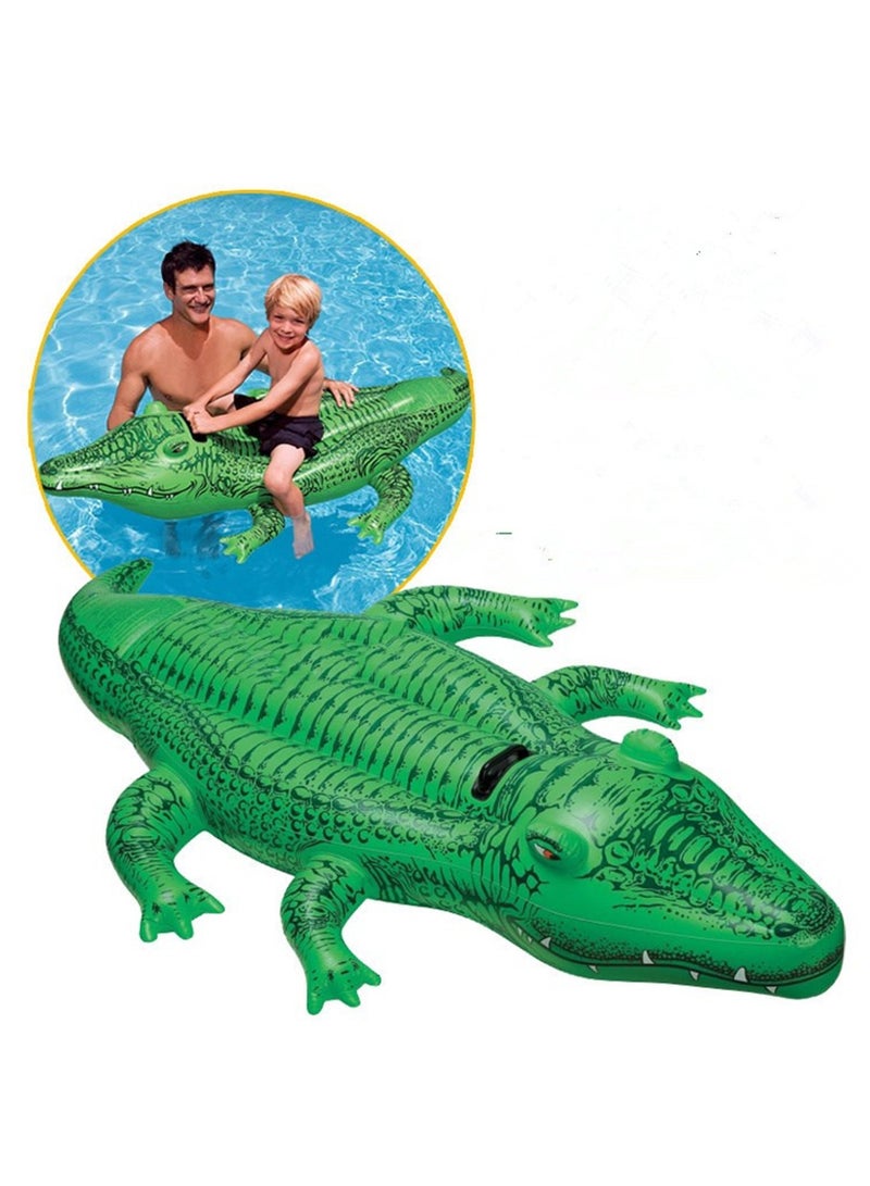 Hihonor Cute Pool Float Inflatable Pool Toys Swimming Inflatable Mount Crocodile Children Swimming Air Cushion Floating Bed Reclining Crocodile Water Floating Row for Chilling in The Pool - Image 5