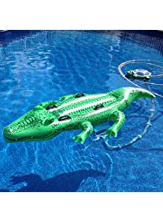 Hihonor Cute Pool Float Inflatable Pool Toys Swimming Inflatable Mount Crocodile Children Swimming Air Cushion Floating Bed Reclining Crocodile Water Floating Row for Chilling in The Pool - Image 3