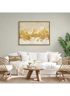 Art Decor Art Decor Framed Canvas Wall Art of Abstract Gold and White Mountain Landscape Print Wall Decor for Home Office Living Room Bedroom Gifting  - Image 2