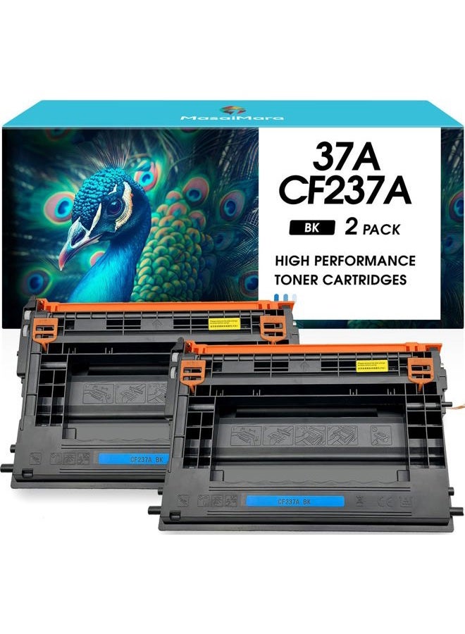 MasaiMara Compatible Toner Cartridges Replacement for HP CF237A 37A for HP Enterprise M607n M607dn M608dn M608n M609dn Enterprise Flow MFP M631h M632z M632 M632h M631 M631dn Printer (Black, 2-Pack) - Image 1