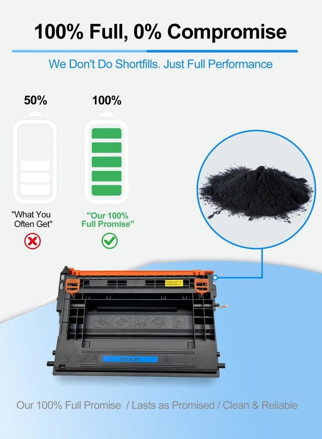 MasaiMara Compatible Toner Cartridges Replacement for HP CF237A 37A for HP Enterprise M607n M607dn M608dn M608n M609dn Enterprise Flow MFP M631h M632z M632 M632h M631 M631dn Printer (Black, 2-Pack) - Image 3