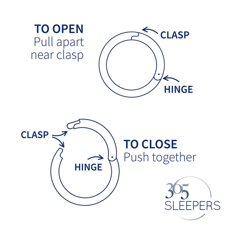 365 Sleepers 2PCS 20G Surgical Steel 6mm - 10mm Hinged Hoop Segment Septum Cartilage Helix Tragus Lip Eyebrow Nose Ring Sleeper Earrings (8mm) - Image 3