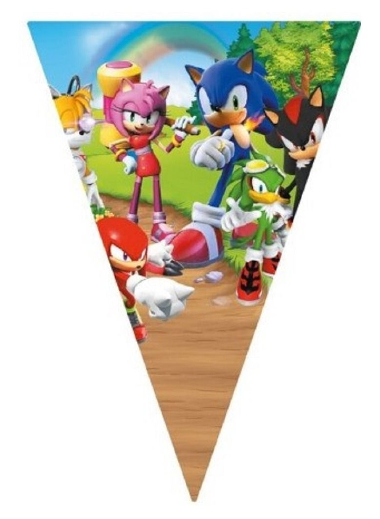 Tamona Sonic Hedgehog Birthday Triangle Banner