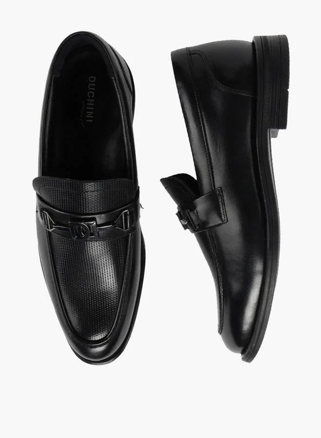 دوتشيني Men Metallic Accent Leather Loafers