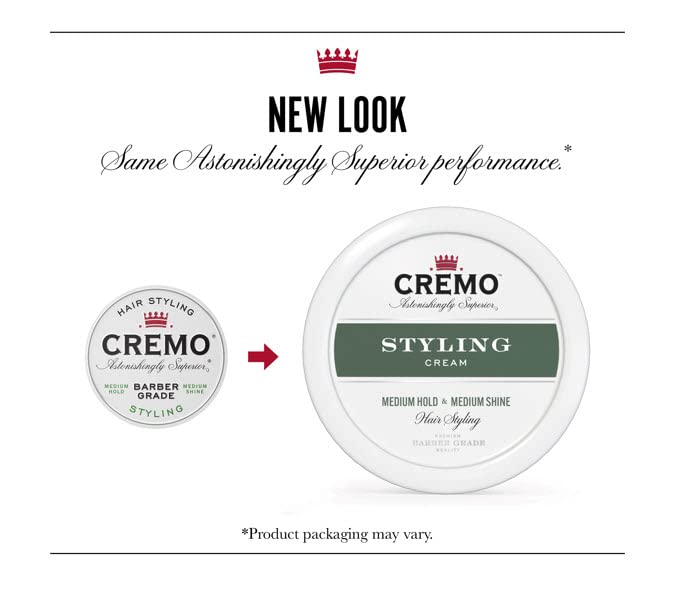 Cremo Hair Styling Cream, Barber Grade, Medium Hold, Medium Shine Hair Products, 4 Oz - Image 2