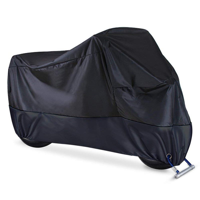 190T Waterproof Motorbike Cover/Motorcycle Covers for Outside Storage - Oxford Heavy Duty Heatproof Motorcycle Accessories Shed Anti Dust Rain UV Motorcycle Shelter Indoor with Lock-holes Storage Bag - Image 2
