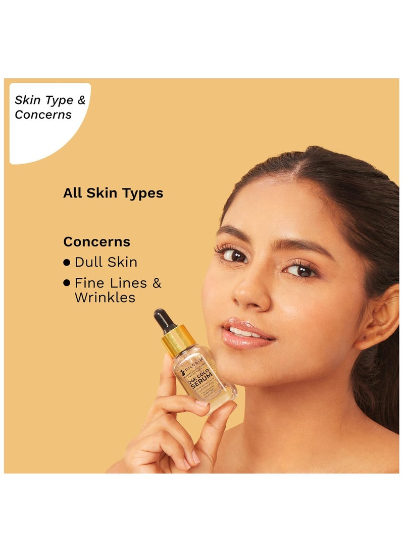 PILGRIM Pilgrim 24K Gold Face Serum With Niacinamide and Hyaluronic Acid, Dewy Primer For Face Make-Up For All Skin Types, Korean Skin Care For Unisex, 20ml - Image 4
