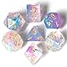UDIXI 7PCS Resin DND Dice Set Purple RPG Polyhedral Dice Set with Swirls Iridecent Glitter DD Dice for Role Palying Game Pathfinder Tabletop Games - Image 2