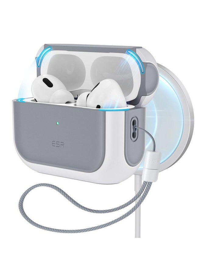 اي اس ار حافظة ESR لسماعات AirPods Pro 2، متوافقة مع MagSafe، جاهزة للمغناطيس، مصنوعة من مادة TPU، سماعات الأذن/الشحن غير متضمنة، غطاء AirPods Pro من الجيل الأول/الثاني (2023/2022/2019)، أبيض  - Image 1