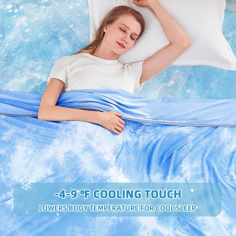 inhand Cooling Blanket Queen Size (90"x90"), Cooling Blankets for Hot Sleepers, Absorbs Heat to Keep Adults Cool for Summer Nights Sweats, Thin Cold Lightweight Blanket for Couch Bed, All Season Use - Image 2