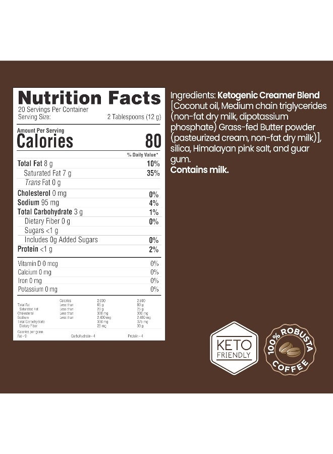 Rapid Fire Ketogenic Creamer with MCT Oil for Coffee or Tea, Supports Energy and Metabolism, Weight Loss, Ketogenic Diet 8.5 oz. (20 servings) - Image 2