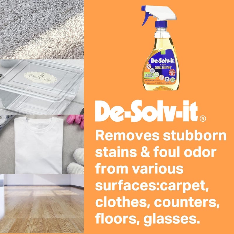 De-Solv-it Citrus Solution 32 oz Spray Cleaner for Crayon, Stickers, Lipstick, and Grease Removal - Image 1