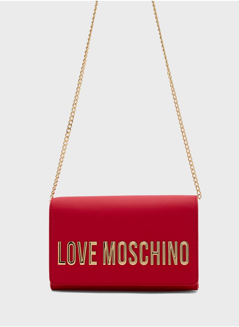 Love Moschino - Chain Detailed Flap Over Clutche - Image 1