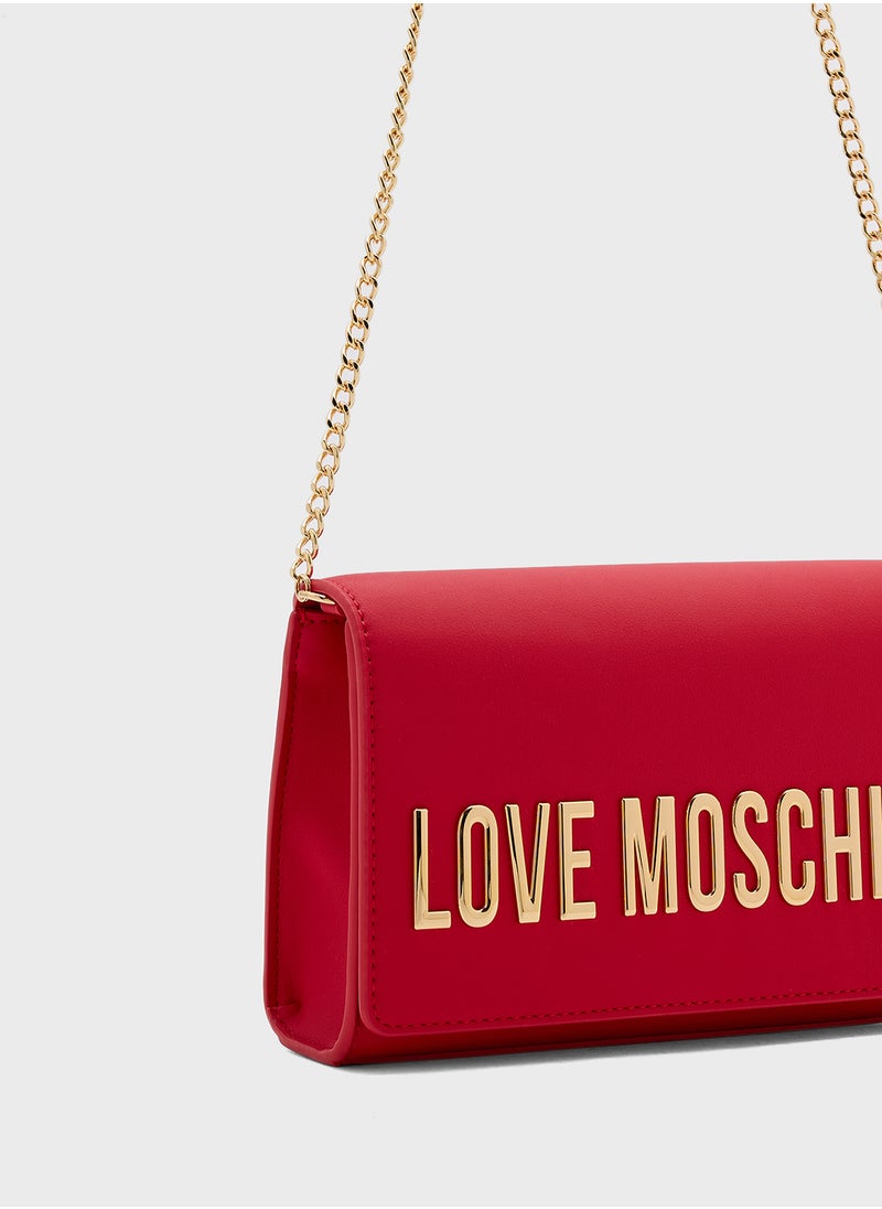 Love Moschino - Chain Detailed Flap Over Clutche - Image 1