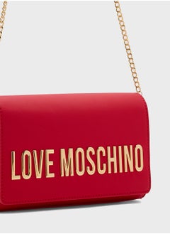 Love Moschino Chain Detailed Flap Over Clutche  - Image 4