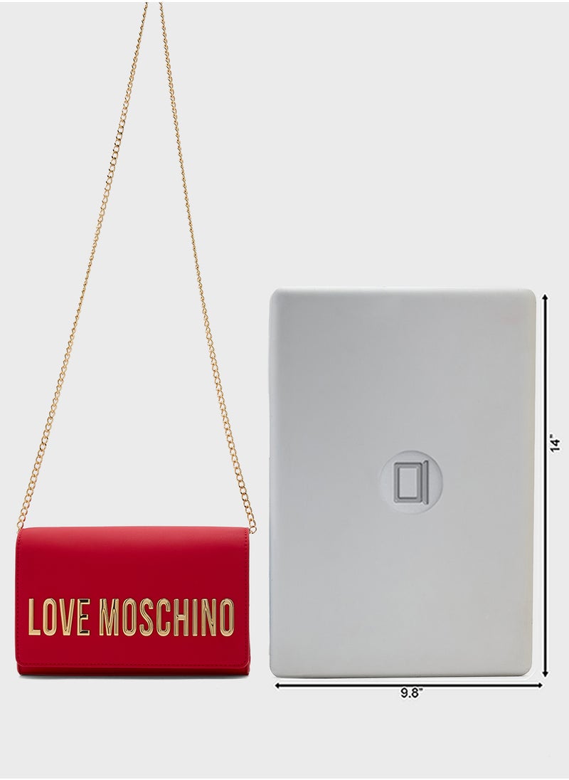 Love Moschino - Chain Detailed Flap Over Clutche - Image 1