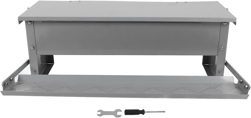 Automatic Chicken Feeder Large Capacity Steel Poultry Food Dispenser with Water Lid for Farm - Durable High Strength Material, Easy Maintenance for Chickens and Ducks - Image 1