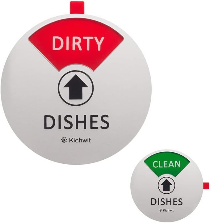 DISHWASHER MAGNET CLEAN DIRTY SIGN INDICATOR WORKS ON ALL DISHWASHERS NONSCRATCH STRONG MAGNETIC BACKING RESIDUE FREE ADHESIVE INCLUDED 4 INCH SILVER