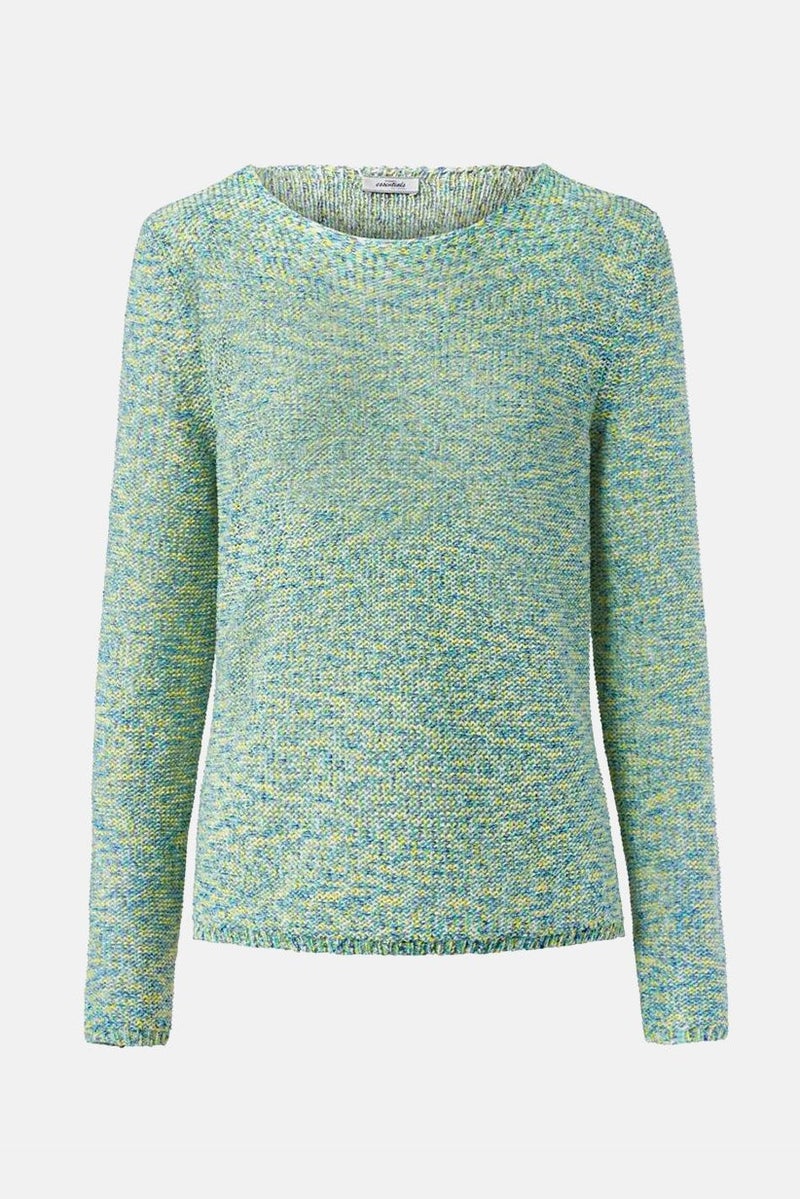 Tchibo سويت شيرت محبوك بأكمام طويلة وياقة دائرية للنساء، مجموعة خضراء - Image 2